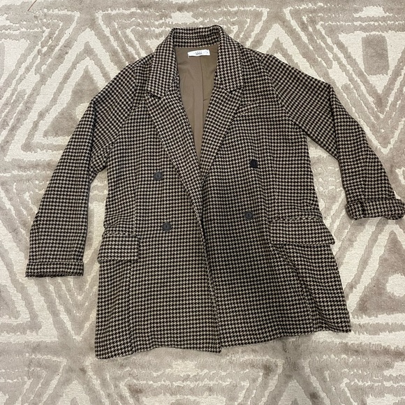 TALULAH Jackets & Blazers - Talulah Book Club Houndstooth Blazer Mocha